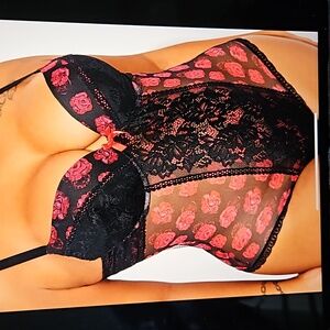 Rose Petals Mesh/Lace Teddy